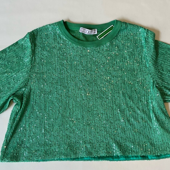 ITMFL In The Mood For Love Sequin Green Top - Picture 7 of 7